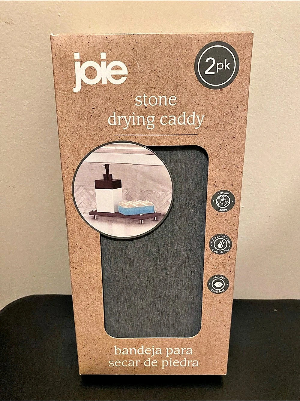joie Stone Drying Caddy 2pk Gray & Brown